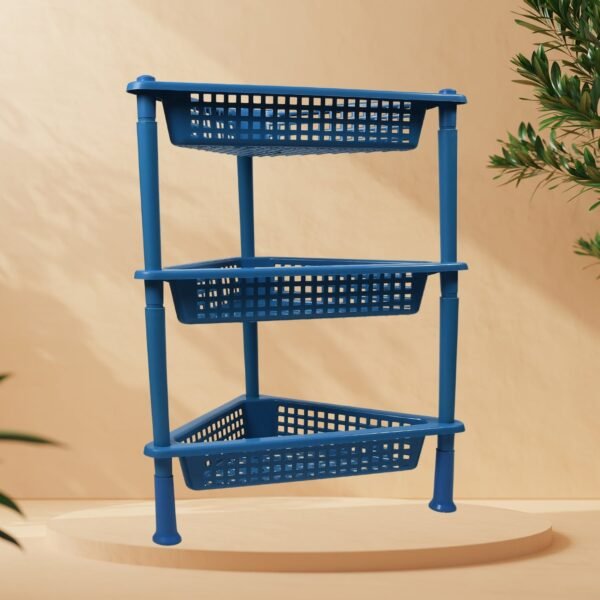 Triangle 3-Tier Plastic Storage Rack for Kitchen, Bathroom & Office