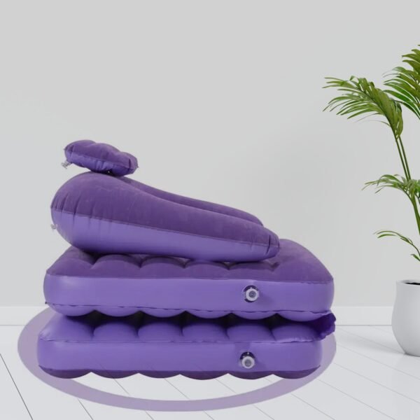 2-in-1 Air Mattress & Lounger Portable Inflatable Sofa with Hand Pump