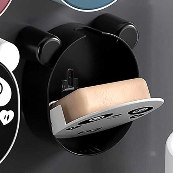 05_adddfb94-4b56-4ec8-96e6-d949ab29c1e4.jpg Plastic Cute Panda Soap Box – Wall Mounted Flip-Top Drain Soap Case (1 Pc)