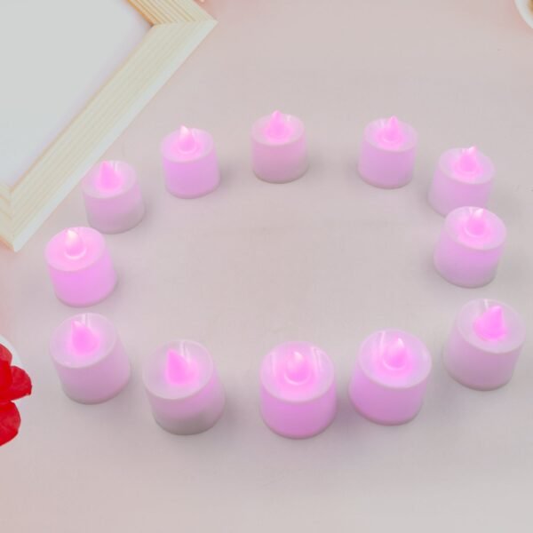 05_af1ff51f-42c0-4521-8306-2ad04215f06a.jpg Pink Flameless LED Tealights for Festive Home Decor (Pack of 12)
