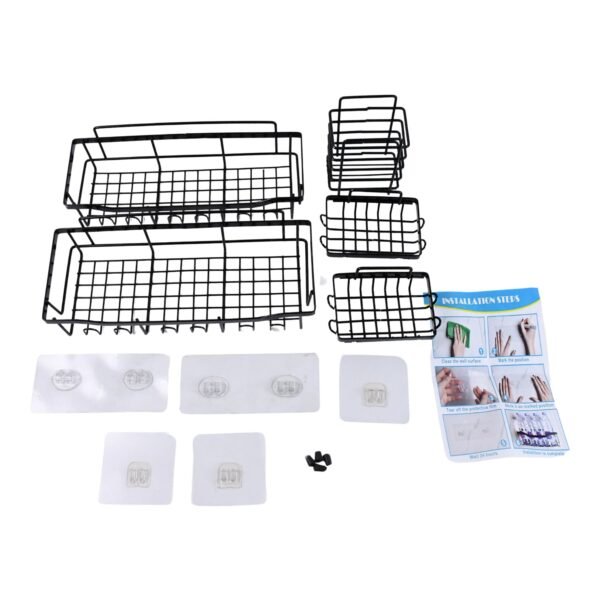 05_b2d866ed-4c62-483b-b979-f39425bf79a1.jpg Metal Shower Basket / Canddy, for Bathroom Organiser (5 Pc Combo)