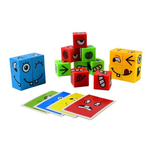 Educational Face Expression Changing Puzzle Cube Toy Set
