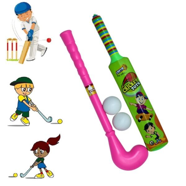 05_b60fc4f8-54e0-4cd4-a136-e8e85dc616e2.jpg Combo of Light Weight Plastic Bat, Ball & Hockey for Kids, Boys, Indoor, Outdoor Play