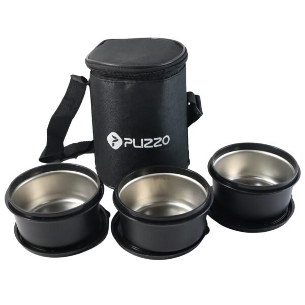 Insulated Stainless Steel Tiffin Lunch Box Set with Carry Bag (1 Set)