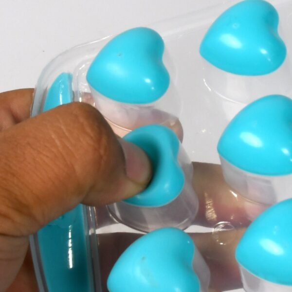 Easy Push -UP ice Tray, With Flexible Silicon Bottom, Heart Shape 18 Cube Trays
