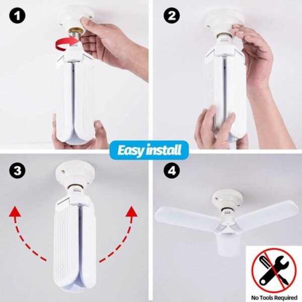 Fan Blade LED Light Bulb, Super Bright Angle Adjustable Home Ceiling