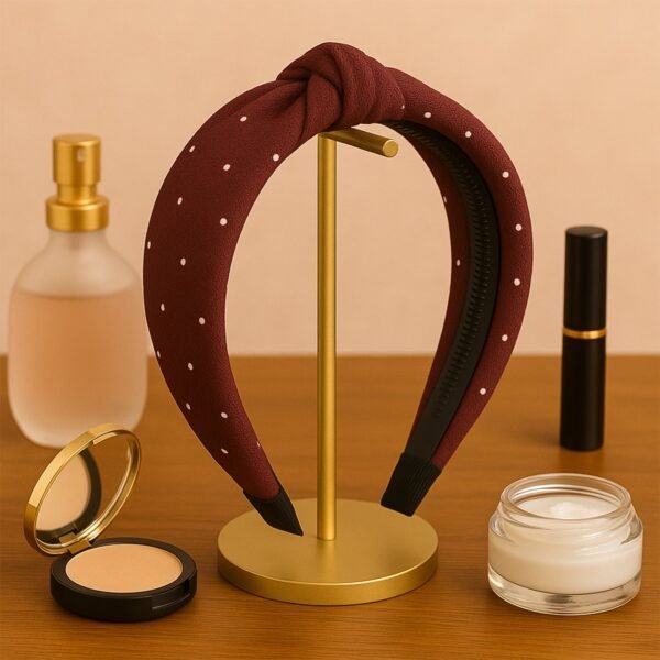 Women's Polka Dot Fabric Knot Hairband – Stylish & Comfortable (1 Pc)