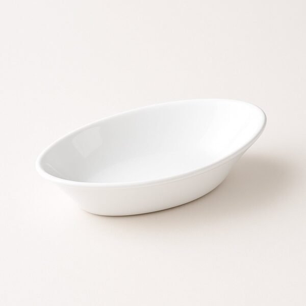 Plastic Marin Serving Bowl – Elegant Oval Deep Bowl (1 Pc / White)
