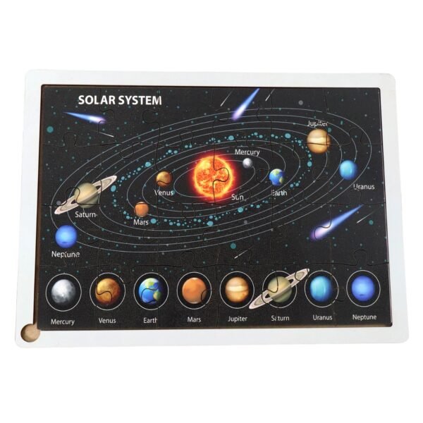 Wooden Solar System Puzzle for Kids - (1 Set)