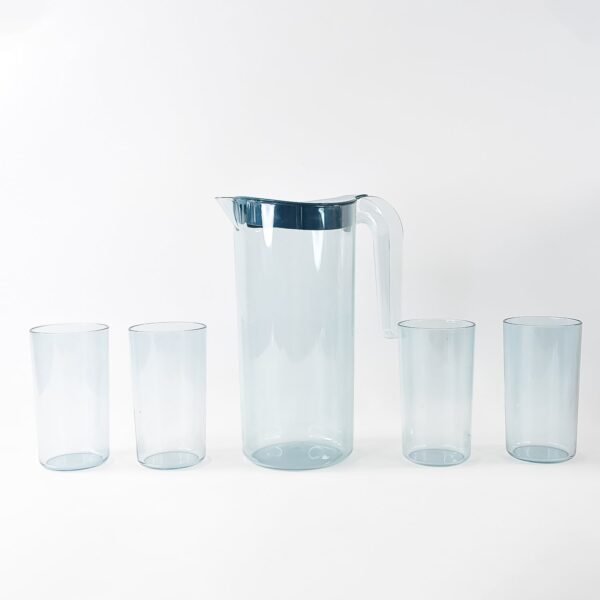 Apex Crystal Premium Jug with Lid & 4 Pcs Glass (1500 ML / 300 ML Approx / 5 Pcs Set)