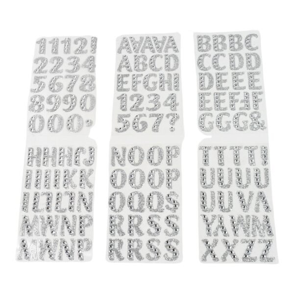 05_c96ad9ee-9b00-4739-aff6-3ddc47d09bee.jpg Silver Gem Letter & Numbers Stickers 1 Inch Letters, 130 Count (Pack of 6 Sheets)