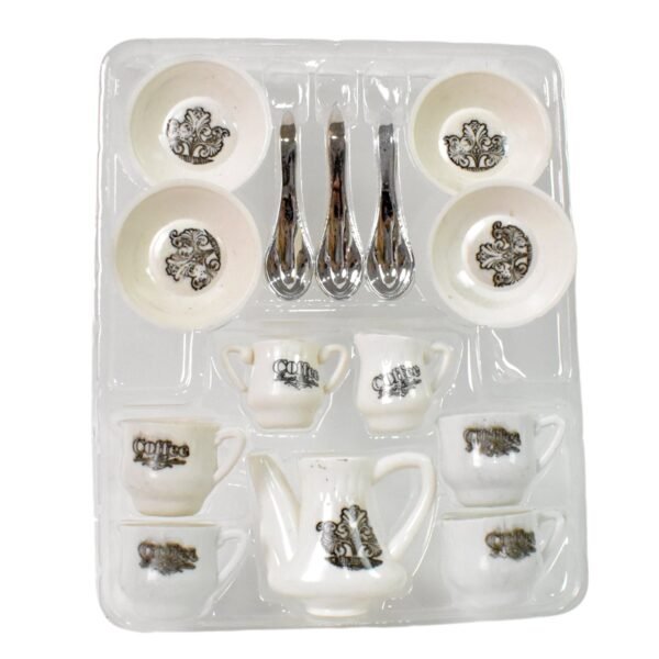 Tickles Tea toy Set | Coffee Kitchen Plastic Set (14 Pcs / Mix Size & Design)