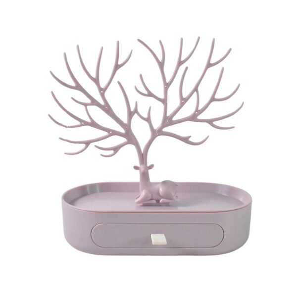 Plastic Jeweller Organizer Earring Holder and Necklace Rack With Drawer (1 Pc)