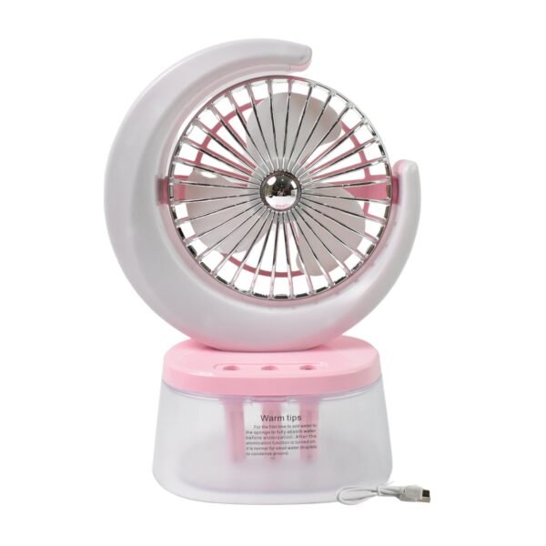 Desktop Fan - Camping Fan LED Light, Humidifying Fan (1 Pc / Plug & Play Fan)