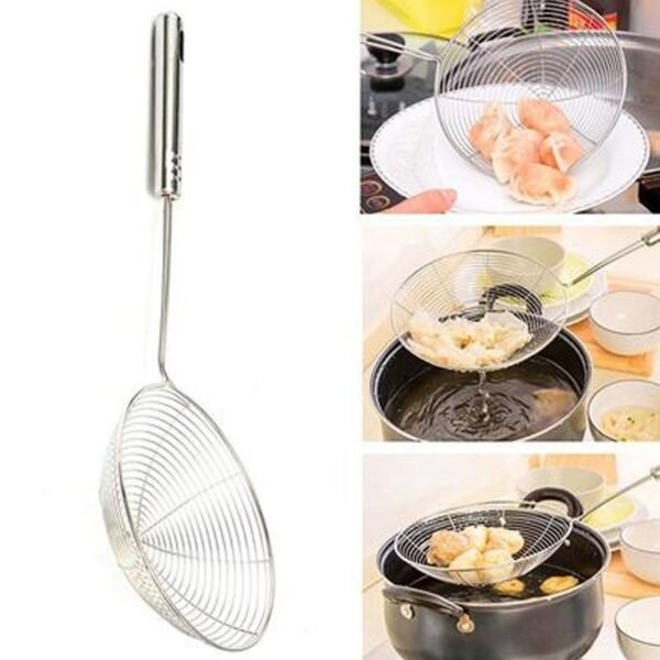 Small Oil Strainer Get Fried Food Stuffs Easily Without Any Problem And Damage
