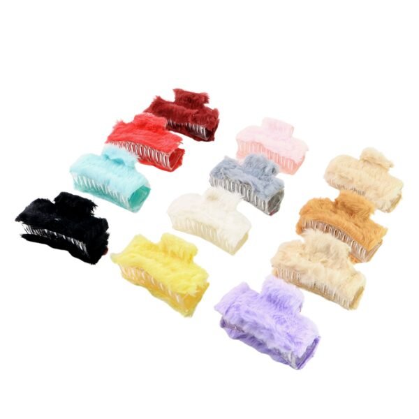 05_d6ebeb70-1e10-4aee-ad2f-787fea83904d.jpg Soft Velvet Furry Hair Clutcher Clips Set (12 Pc)