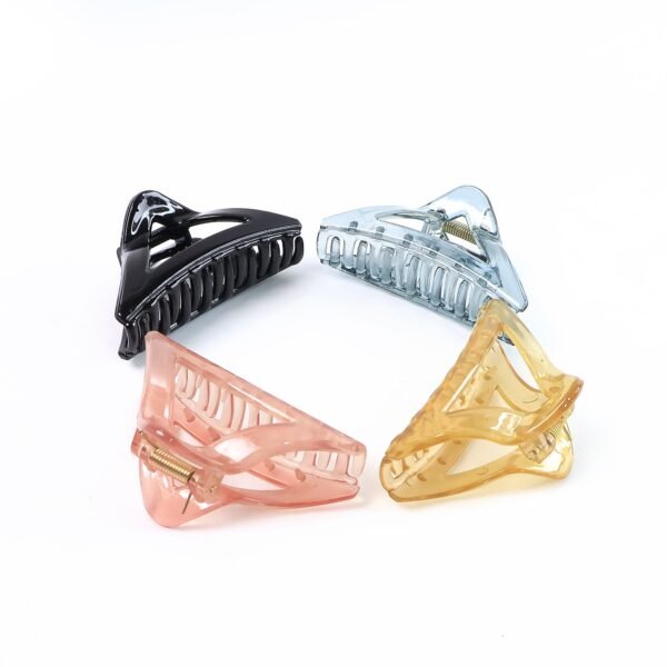 Triangle Shape Mix Color Plastic Hair Claw Clip for Women and Girls – 1 Pc