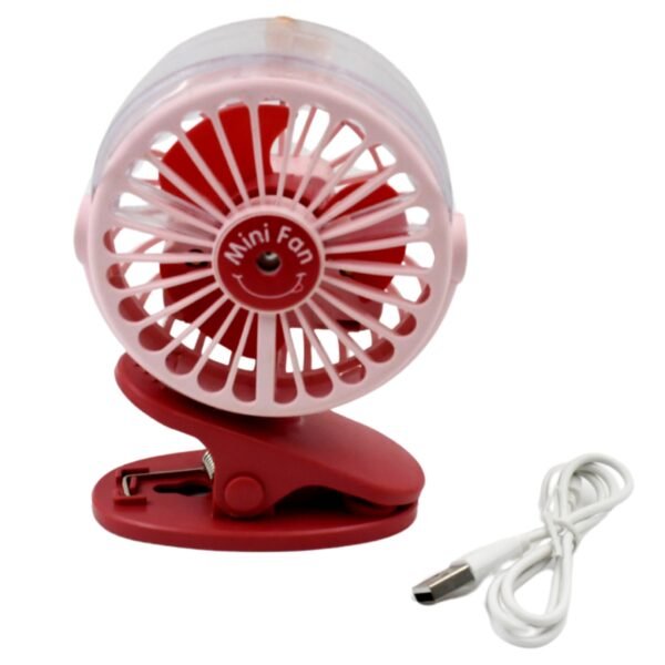 05_e084bed8-8d17-41dd-a4bf-e8cc02e30f46.jpg Portable Clip-on Fan, Battery Operated, With Light & Spray, Small Yet Powerful USB Table Fan, 3-Speed Quiet Rechargeable Mini Desk Fan, 360° Rotation, Personal Cooling Fan for Home, Office, Camping
