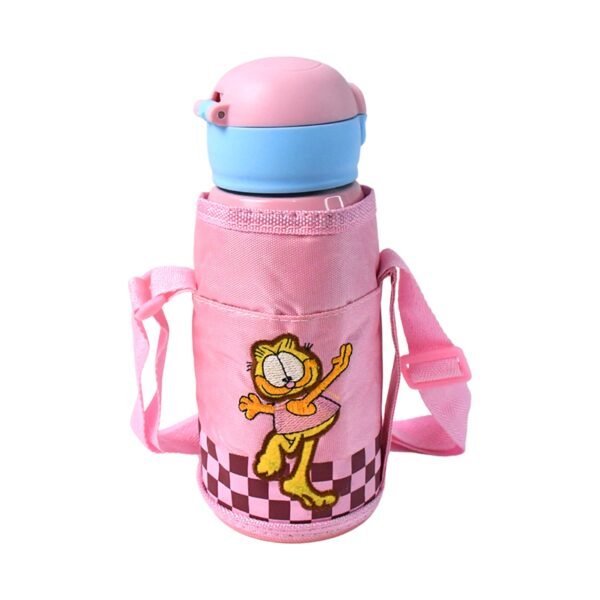 Thermos steel Double Wall Vacuum Bottle With Cover & Strap 600ml Approx