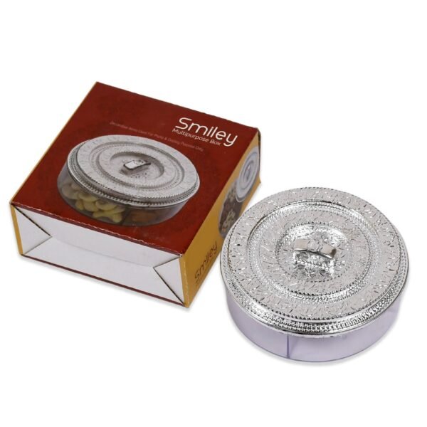 05_e1fece14-2a37-4c5f-9fc1-b34b50cf35e3.jpg Round Smiley Multi Purpose 4 Compartment Box For Home & Kitchen Use