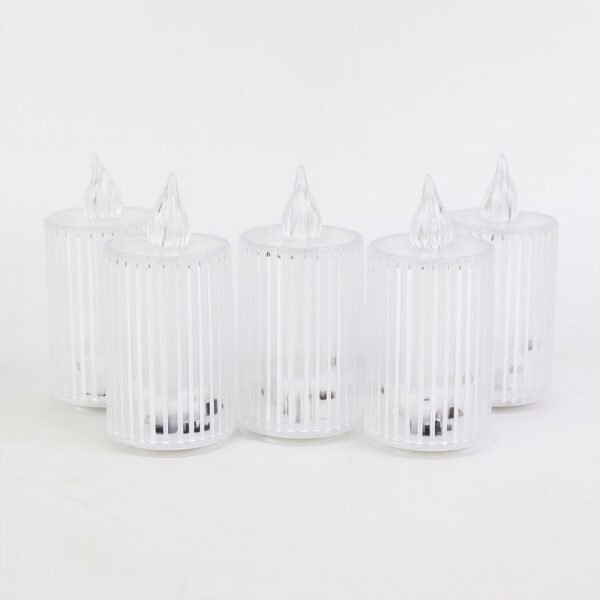 Premium Crystal Effect LED Flameless Candle Lights (5 Pc)