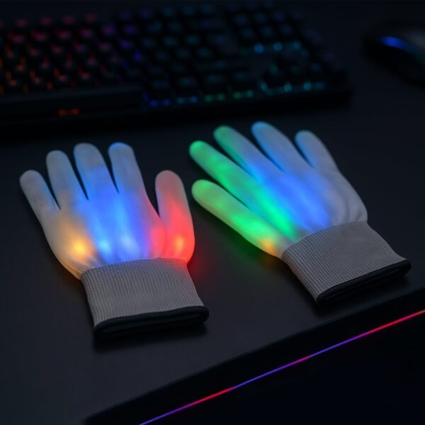 Dynamic Multi-Color Led Light-Up Glow Gloves (1 Pair)