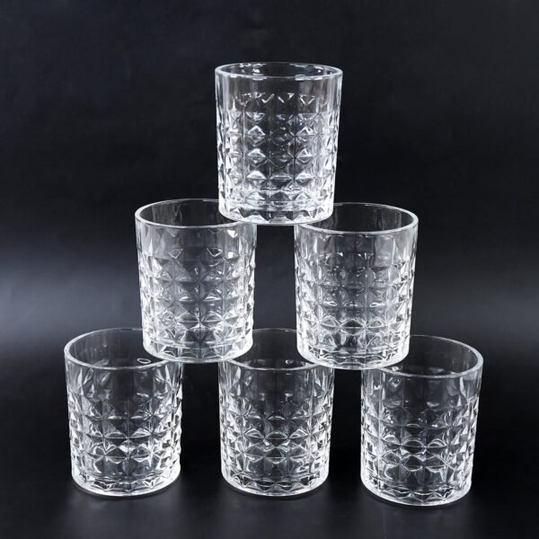 Premium Crystal-Style Glass Tumbler Set (6 Pc / 210 ML)