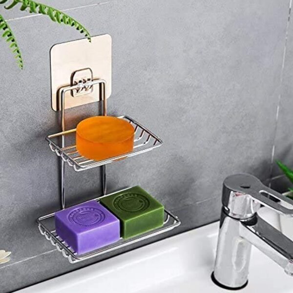 05_f2fa79cb-6c15-449e-912b-ff8656b439ad.jpg Kitchen Bathroom Soaps Storage Rack with 2 Hook for Home