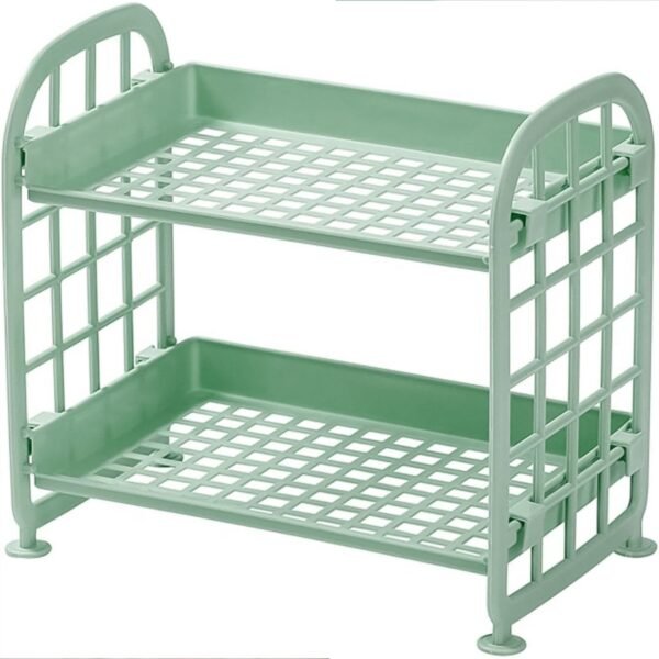 05_f460c518-b9d7-4db4-8ae9-aec745d3b447.jpg 2Layer Foldable Plastic Small Storage Shelf / Rack (1 Pc / Mix Color)