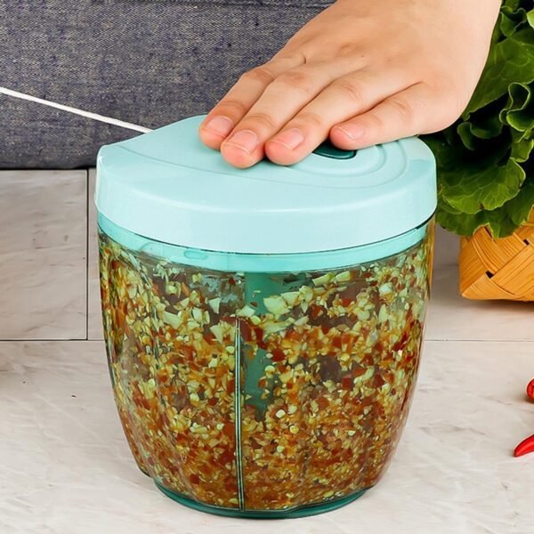 Manual Stainless Steel Vegetable Chopper – Compact, Extra Sharp with 5 Blades