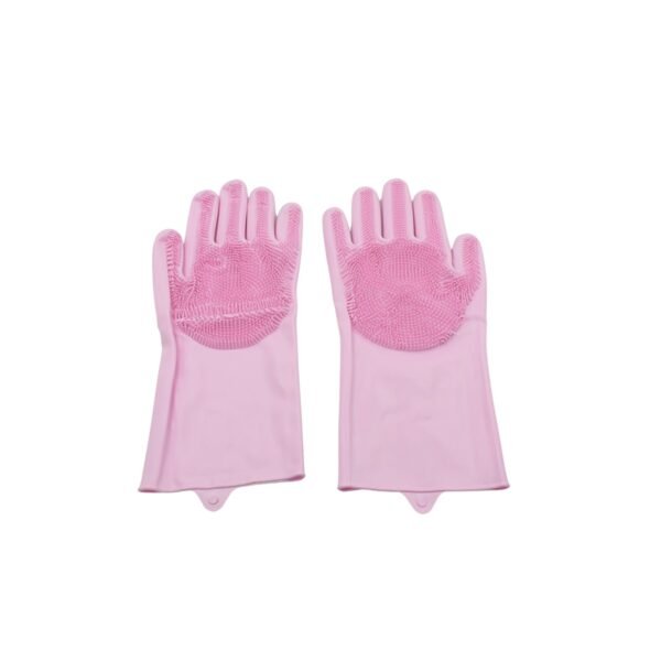 Dishwashing Gloves with Scrubber| Silicone Scrub Gloves (1 Pair , 196Gm)
