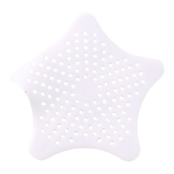White Silicone Star Shaped Sink Filter Bathroom Hair Catcher Drain Strainers Basin