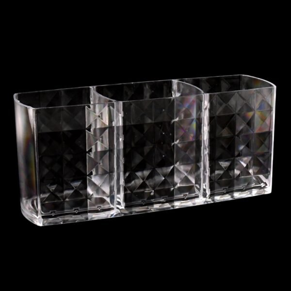 05_fc7ba6ee-ef17-4dfd-b505-300e78070155.jpg Elegant Crystal-Effect 3-Compartment Acrylic Makeup Brush Holder (1 Pc)