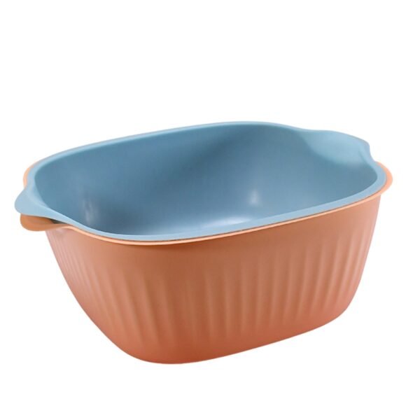 Plastic Washing Bowl & Strainer Basket for Kitchen Use