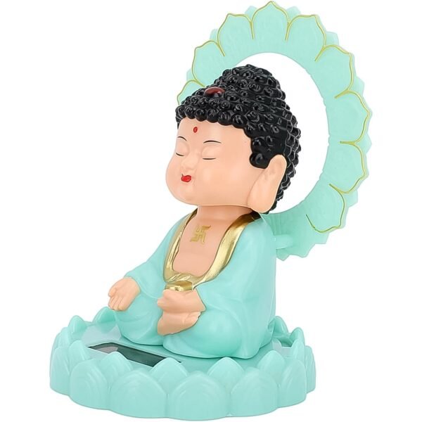 05_fd99bfcd-c7e5-4193-b410-f923d166cfe3.jpg Plastic Solar Powered Moving Head Sitting Action Buddha Statue (1 Pc / Mix Color)