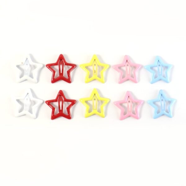 05_hair-clip.jpg Metal Printed Star Shape Hair Clips (10 Pcs Set)