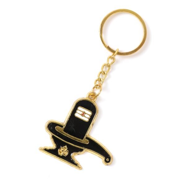 Shivling Design Golden Keychain (1 Pc)