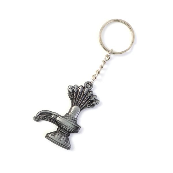 Premium Metal Shiva Lingam with Naag Religious Keychain (1 Pc)
