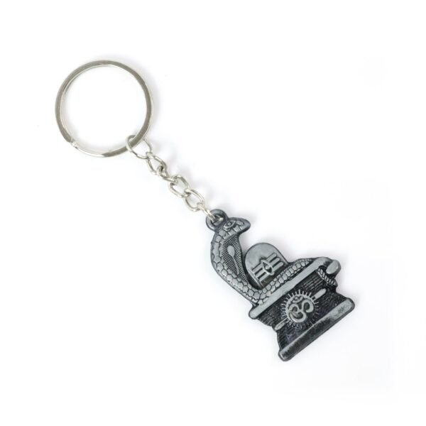 05_keychain_77991bff-634d-4cf5-b40e-37a986d1524c.jpg Shivling with Snake Design Silver Keychain (1 Pc)