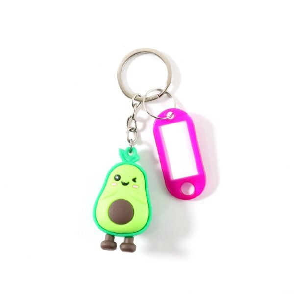 Cute Cartoon Character Keychain with Label Tag Holder (1 Pc)