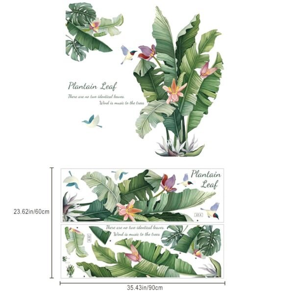 Large Plantain Leaf Wall Sticker 90x60 cm - (1 Pc)