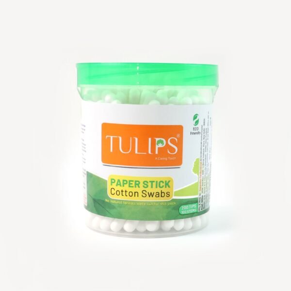 05_swabs.jpg Tulips Paper-Stick Cotton Swabs - (100 Pc / Set)