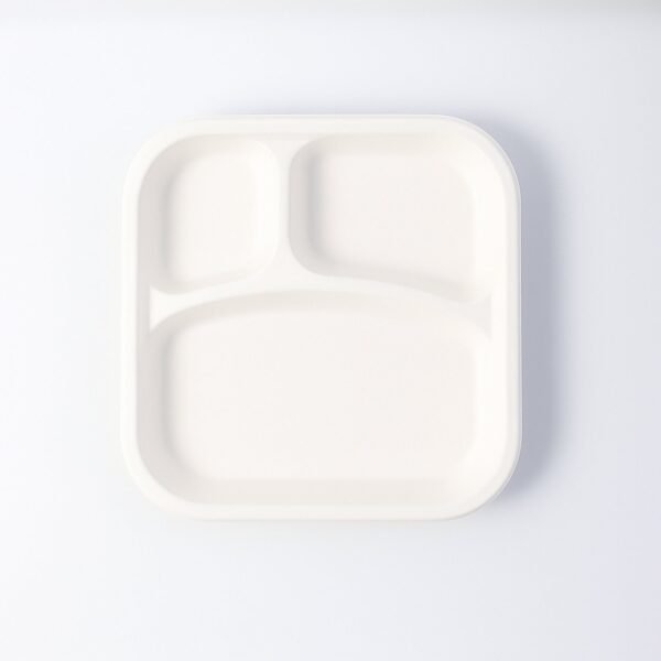 05_thali_23cd6f91-afa7-40b1-b150-7d452304eae4.jpg Compostable Bagasse 3-Compartment Square Meal Plate