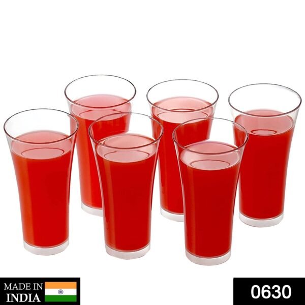 0630.jpg Stylish look Plastic Juicy Glass, Transparent Glasses Set 300ml (6pcs)