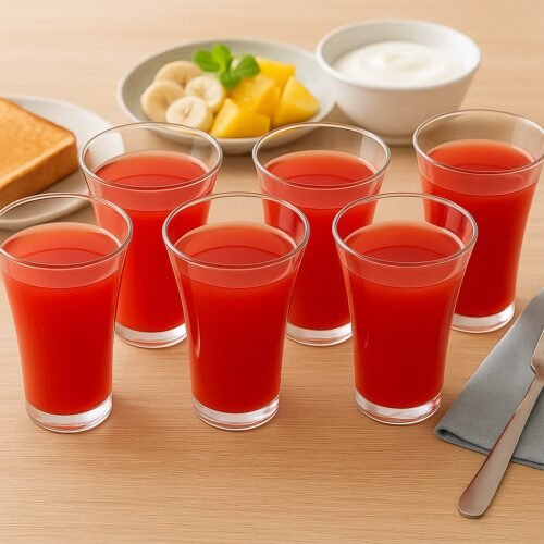 Stylish look Plastic Juicy Glass, Transparent Glasses Set 300ml (6pcs)