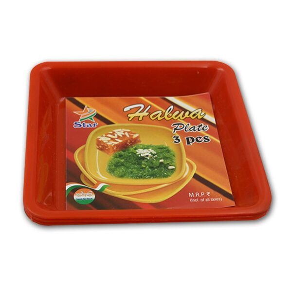 06_0465f475-0273-4490-80ed-40a16c0fc3af.jpg Square Plastic Halwa Dinner Plate Snacks Tray Set for Home Office 3 Pcs
