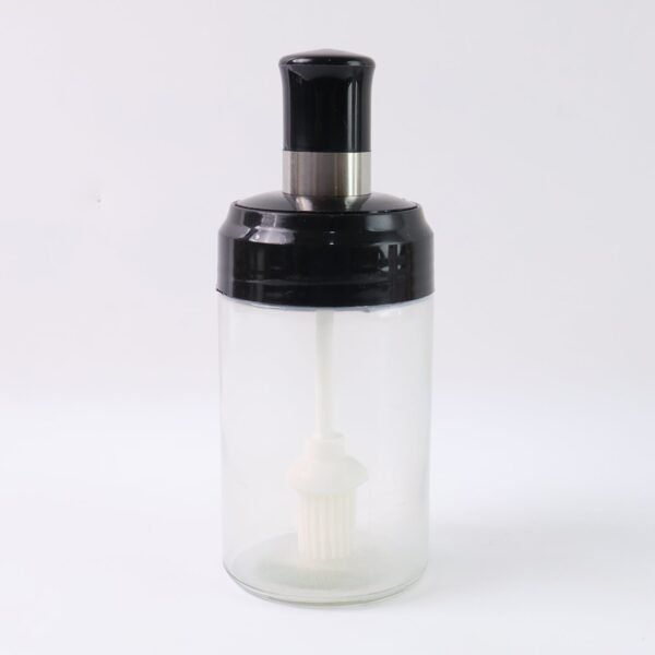 Clear Glass Oil Dispenser Bottle Integrated Silicone Basting Brush (250ml Approx)