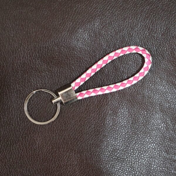 Leather Style Keychain with Metal Ring - (1 Pc)