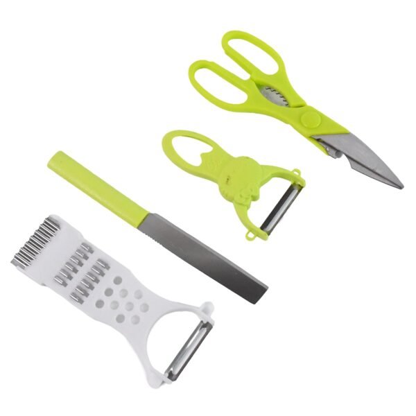 06_0fbf7c2d-f3e4-4117-82c3-d904f5e8ac32.jpg 4-Piece Kitchen Cutting Set: Scissors, Peeler, Grater / Slicer, and Knife