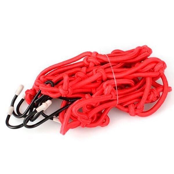 Heavy-Duty Elastic Bungee Cargo Net Mesh Holder - 4 Adjustable Hooks for Motorcycle